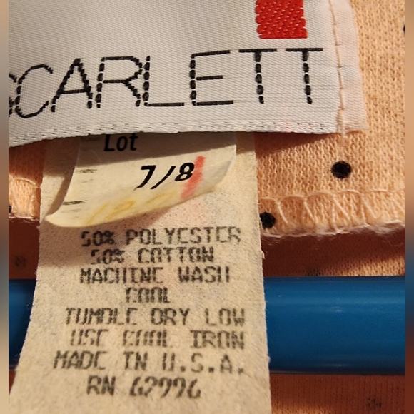 Elegant Peach Polka Dot Dress - Picture 3 of 3